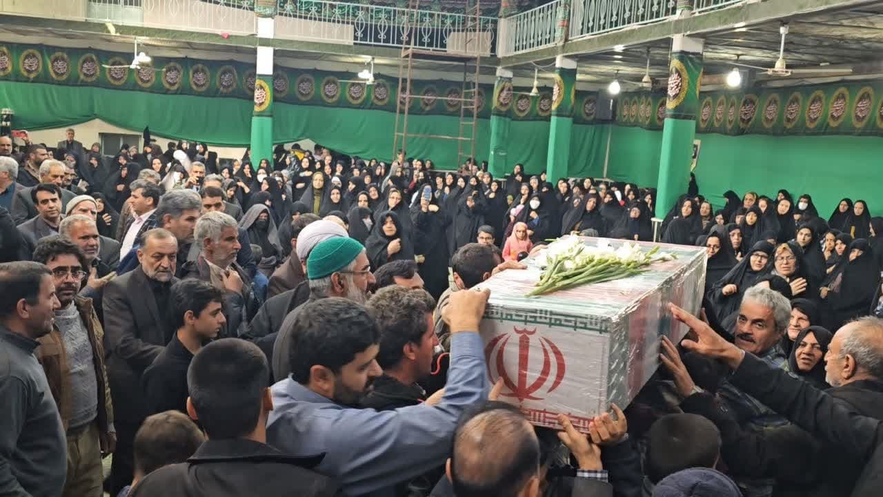 تشییع شهید گمنام دوران دفاع مقدس در روستا‌های دهستان کذاب