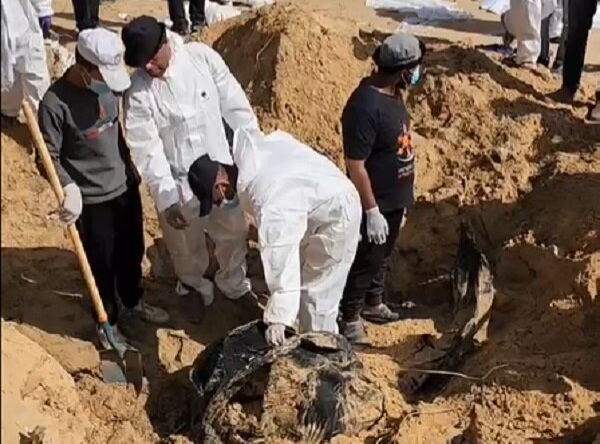 کشف ۲۸۳ پیکر در گور جمعی در محوطه مرکز درمانی ناصر در غزه