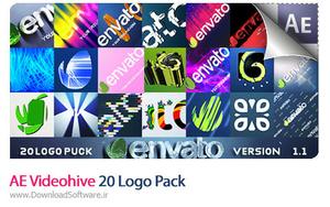 دانلود رایگان / دانلود پروژه آماده افترافکت – نمایش لوگو در ۲۰ حالت متنوع از ویدئوهایو به همراه فایل آموزش – AE Videohive 20 Logo Pack 