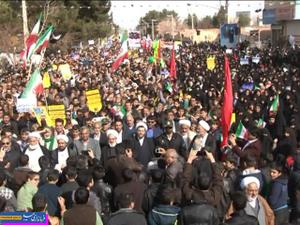 راهپیمایی باشکوه 22 بهمن در شهرستان میبد برگزار شد