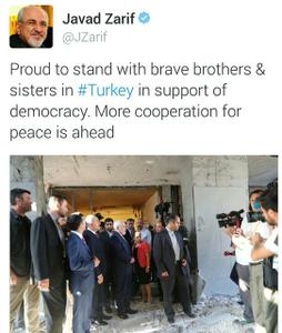 توییت ظریف درباره سفر به ترکیه 