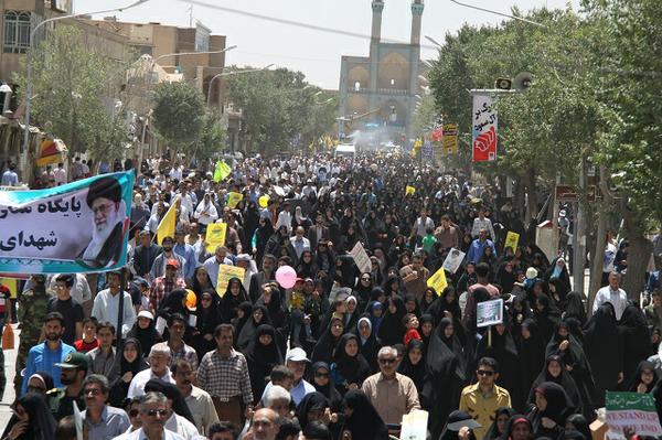 گزارش تصویری اختصاصی: حماسه حضور مردم دارالعباده یزد درراهپیمایی روز جهانی قدس 