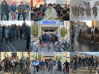 همایش دوچرخه سواری با شعار پنج شنبه های بدون خودرو با مشارکت کارکنان اداره کل آموزش فنی وحرفه ای استان یزد
