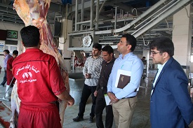 بازرسی مشترک مرکز بهداشت ،اتاق اصناف  و تعزیرات حکومتی شهرستان مهریز از کشتارگاه صنعتی مهریز