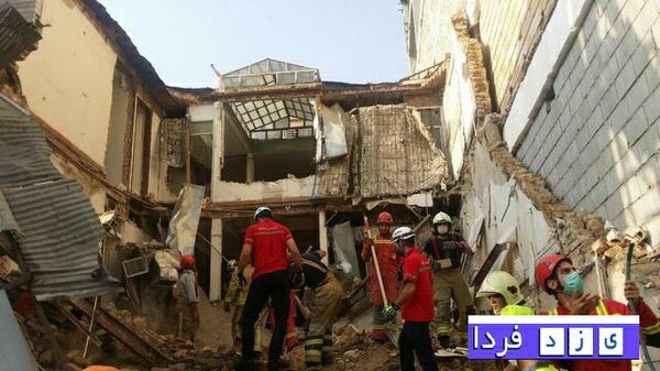 ریزش ساختمان سه طبقه در خیابان ظفر/افزایش کشته شدگان ریزش ساختمان در ظفر 