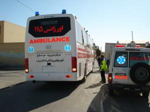 مشارکت اتوبوس آمبولانس اورژانس ۱۱۵ یزد در مانور سراسری زلزله 