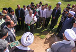 گزارش تصویری/ مراسم کلنگ زنی اولین مسجد خیری در پارک بزرگ شهر یزد(مارکار) 