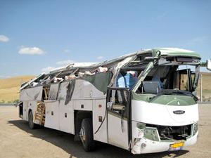 گزارش واژگونی اتوبوس در عقدا