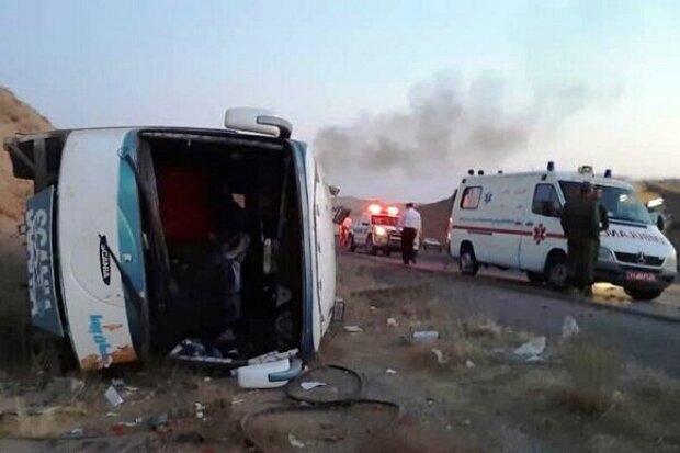 اسامی مصدومان حادثه واژگونی اتوبوس یزد به بندرعباس اعلام شد